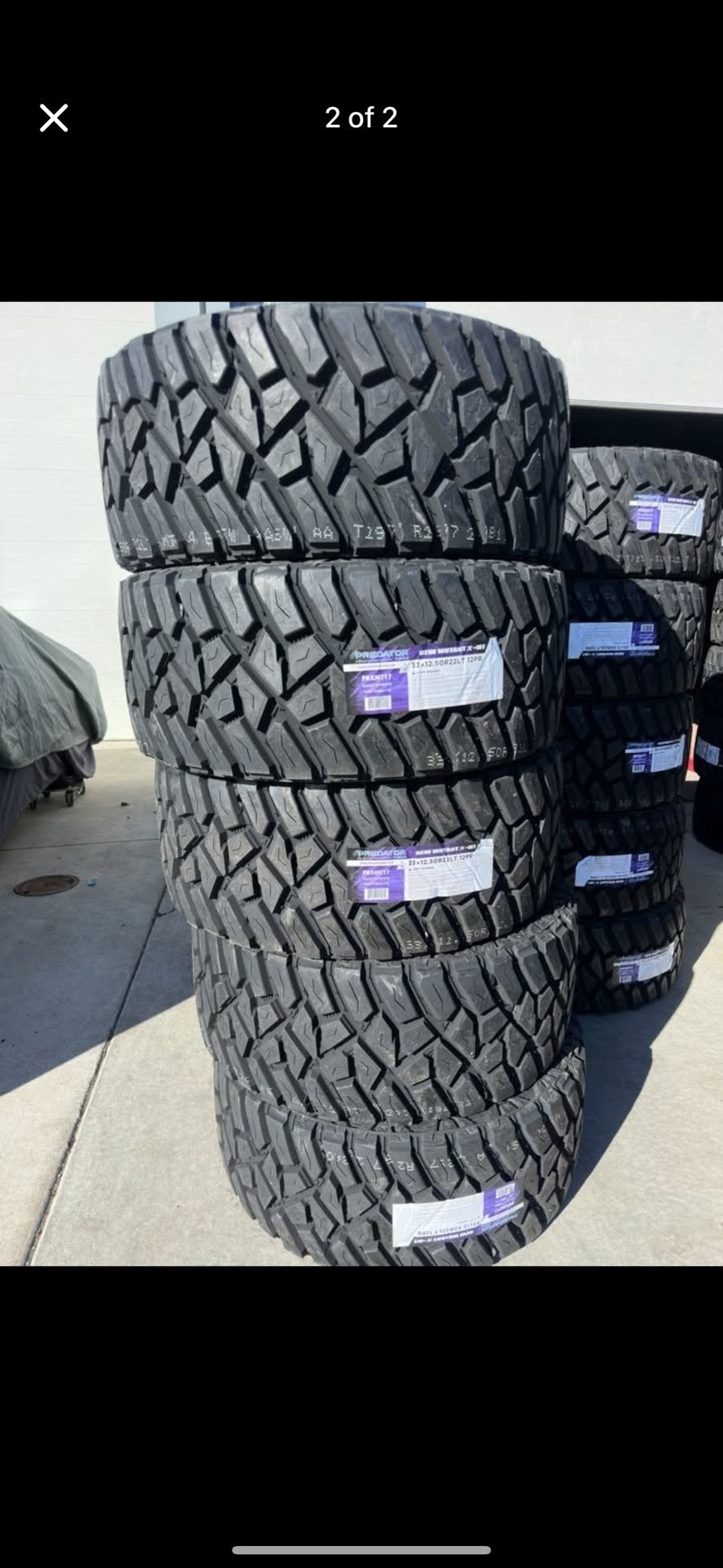 33x12.50R22LT Predator New Mutant X-MT 12ply Tires