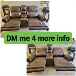 Chocolate Brown 2 Seater Recliner Couch 