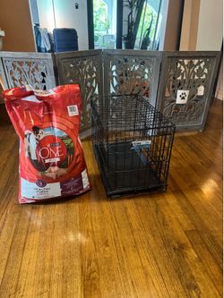 Puppy Crate, Gate, 16lbs of PurinaOne Healthy Puppy Kibble