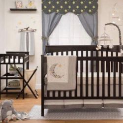 New Baby Crib W/ Separate Changing Table And Hamper