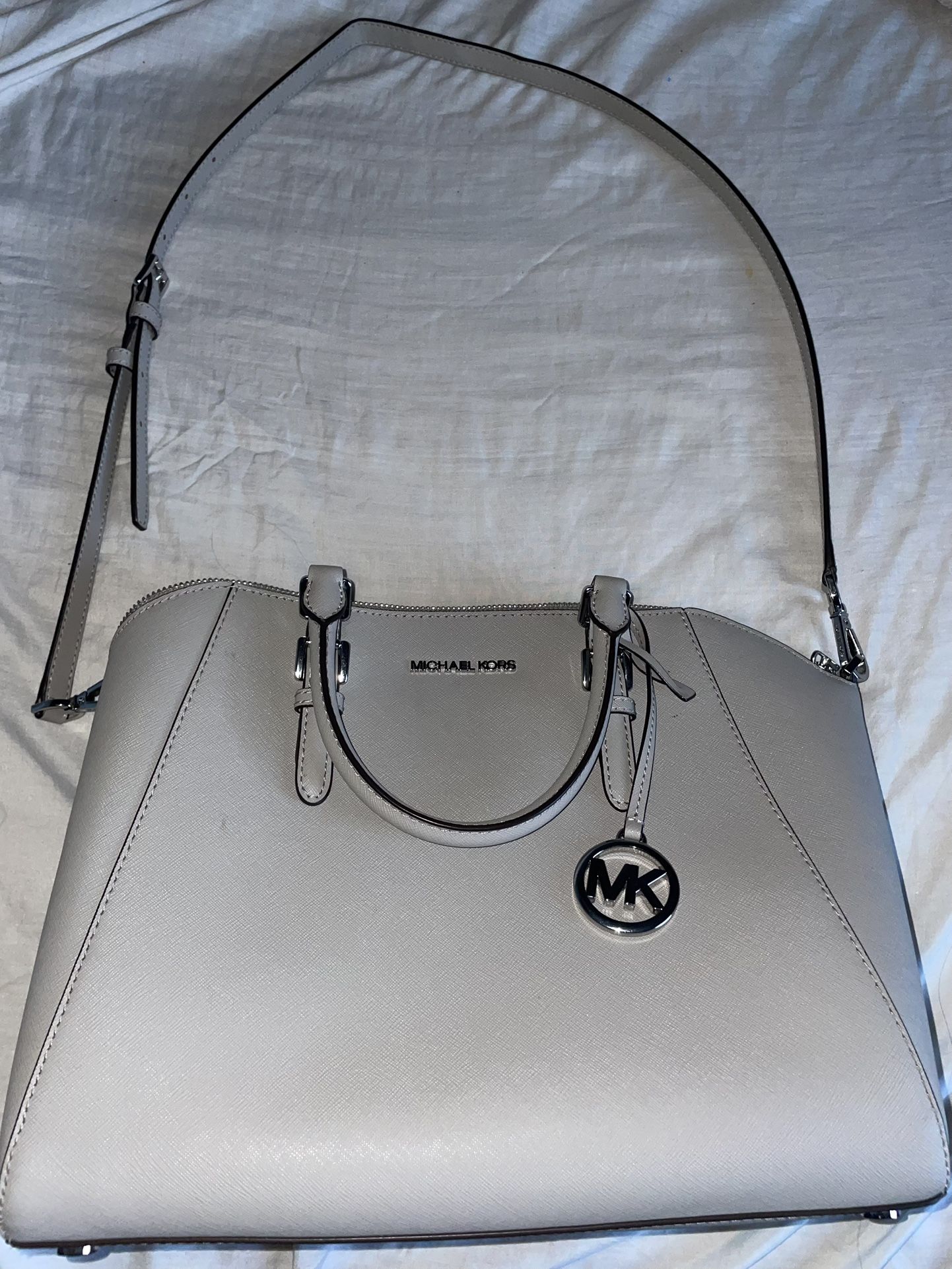 Michael Kors Charlotte Large Saffiano Leather Top-Zip Tote Bag