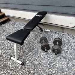 Ajustable Dumbbells And Bench 