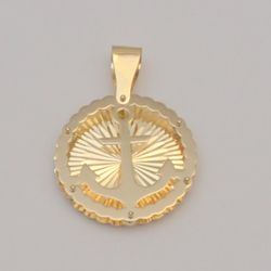 14K Yellow Gold Polished Anchor Charm Pendant 0.9 Inches