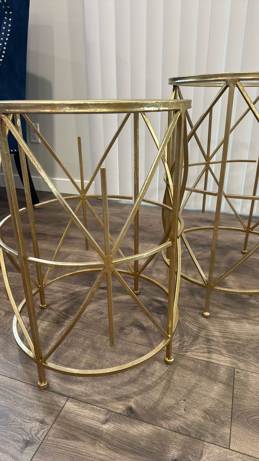 Two Golden Side Tables