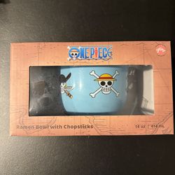 One Piece Ramen Bowl with Chopsticks
