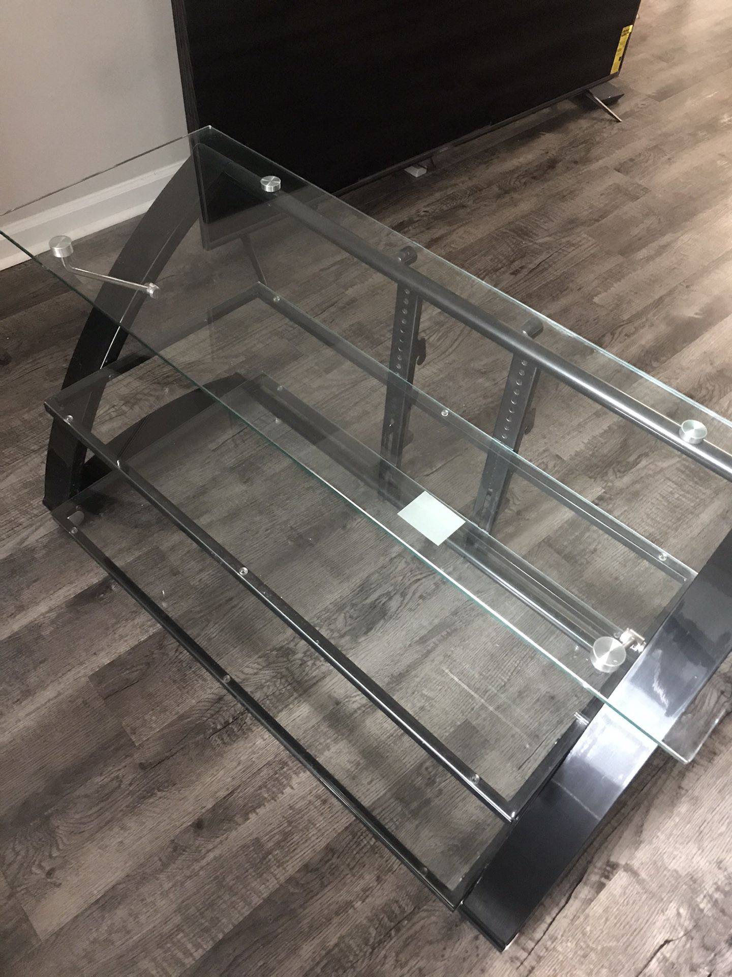 Glass TV stand. Fits up to 60’’