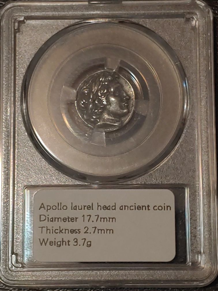 Rare Ancient Apollo Laurel head Silver Coin ** High Grade & High Relief **