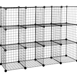 ZENY 48.6"W x 36.6"D x 12.4"H 5 Cubby Shelves Black