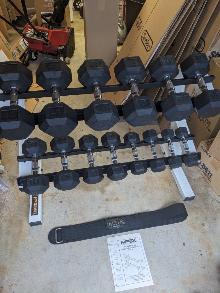 Powerhouse Weight Rack With Weights Etc