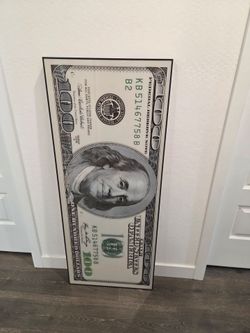 $100 bill wall art