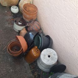 Small Clay Pots, Small,  Medium ,  Large Plastic Pots $1-5. Plus Plants