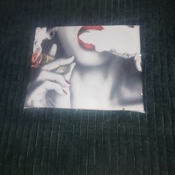 Lips Blowing Smoke Poster Board