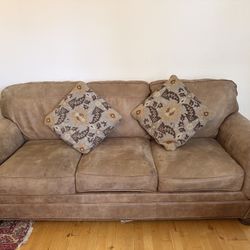 Queen Memory-foam Sofa Bed With Matching Love Seat