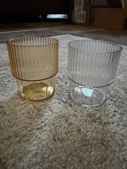 7 oz Stackable Ribbed Reusable Plastic cups