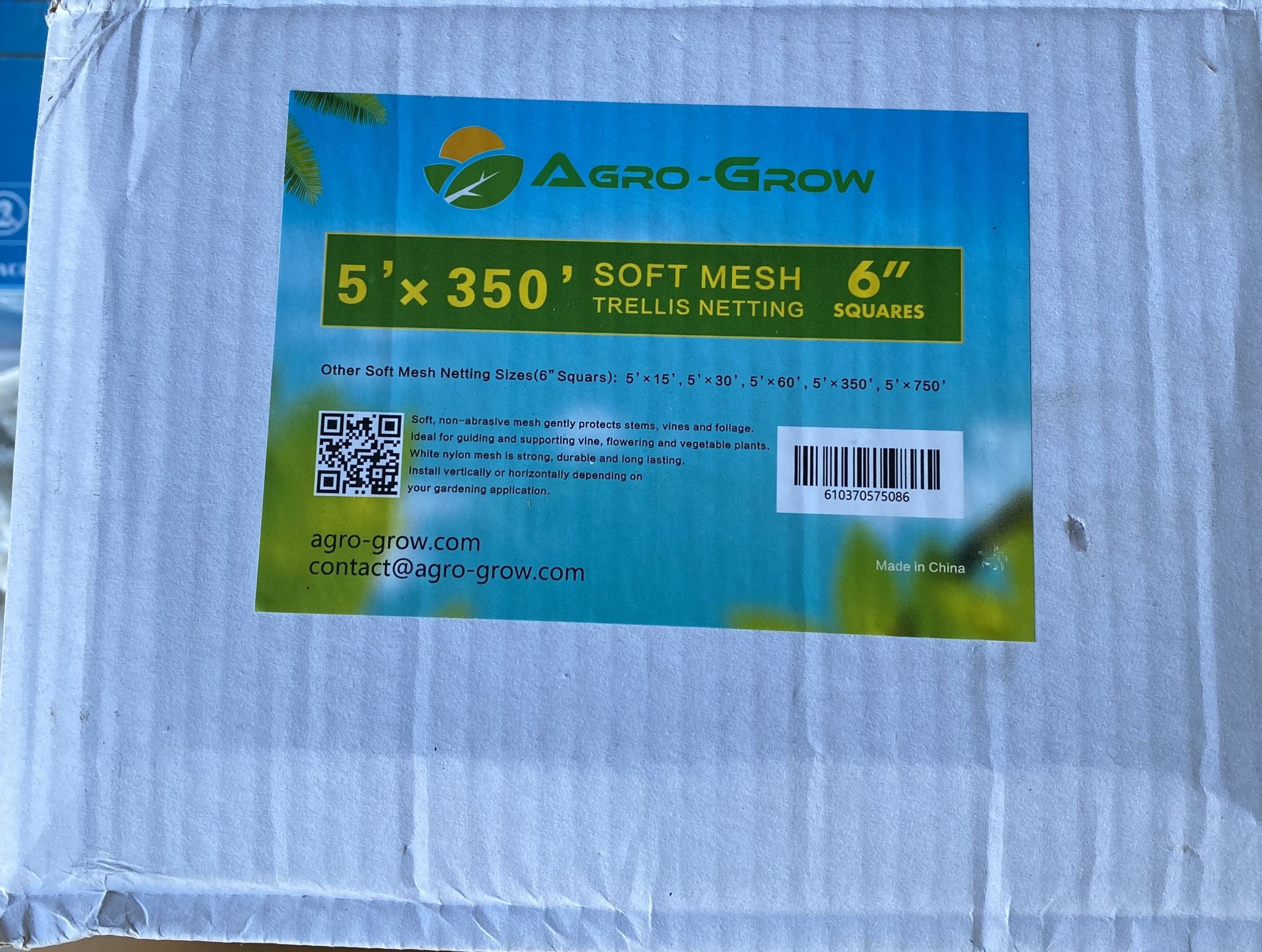 Agro-grow Soft Mesh Trellis Netting 5#350 Ft 6 SInch
