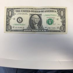 Rare X Dollar Bill 