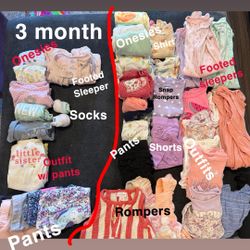3 And 3-6 Month Infant Girl Clothing