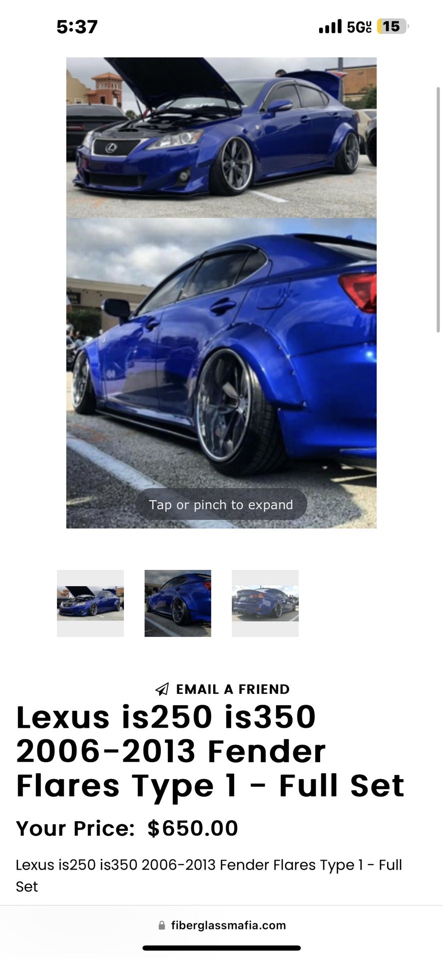 Is250 fender flares deals