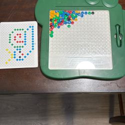 Educational Magnetic Board Dinosaur Pad Puzzle Green Beads