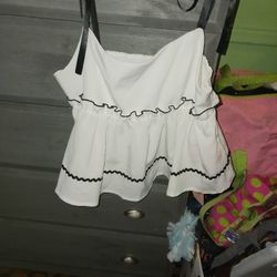 Black And White Baby Doll Top