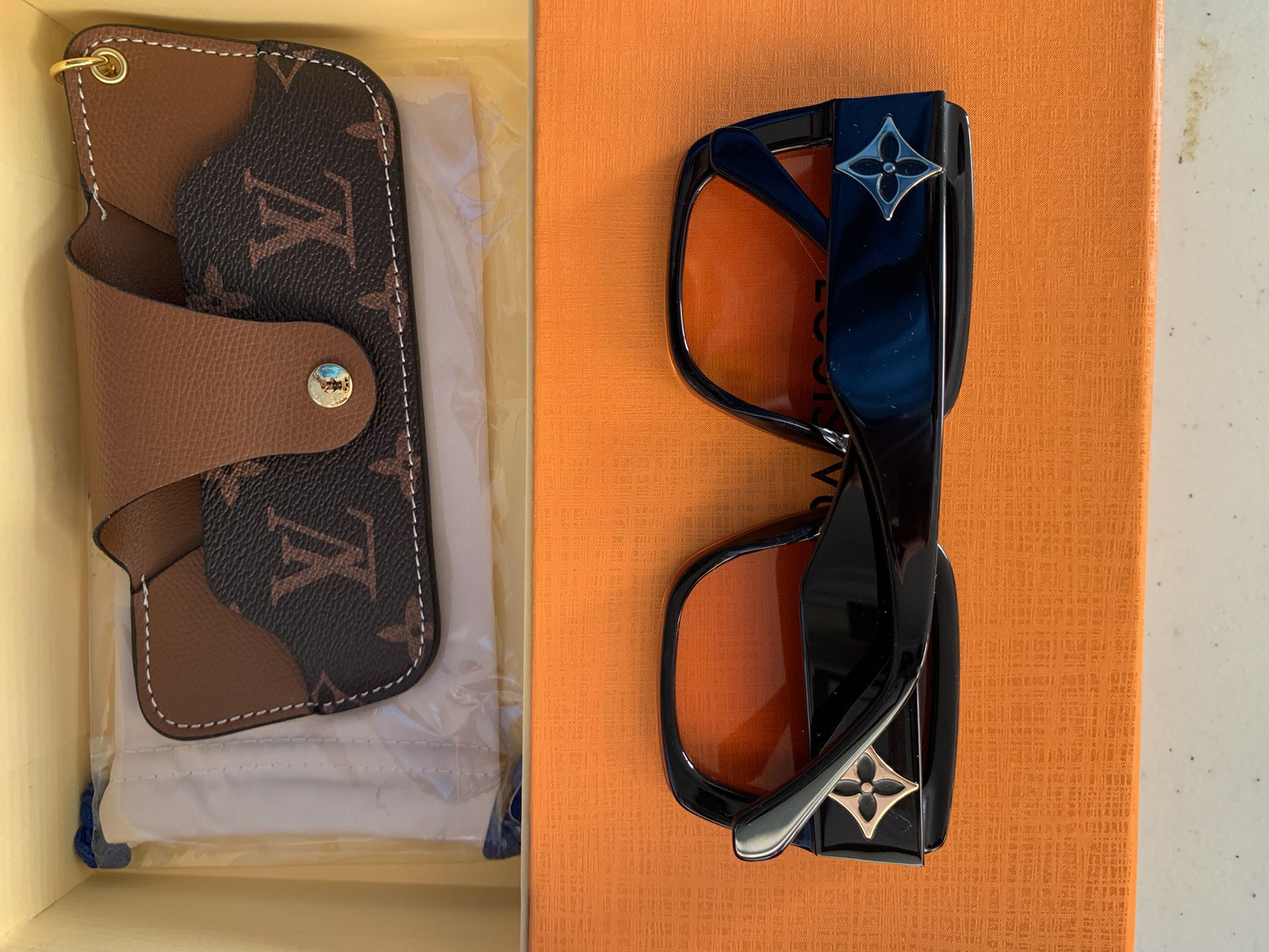 Louis Vuitton LV sunglasses spectacle case pouch, Women's Fashion