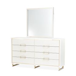 Palm Gate Cloud White Dresser with Mirror
