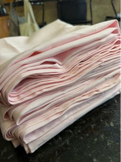 Pottery Barn Kids pink cotton canvas curtain