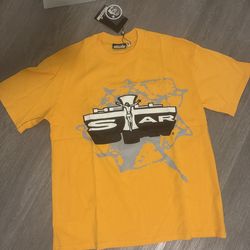 Hellstar t shirt brand new comes with bag and tags never worn “orange with Jesus cross” read description