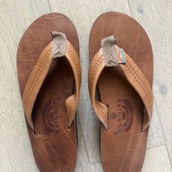 Rainbows Sandals Woman’s Luxury Leather - Double Layer Arch Support with a 3/4" Medium Strap Size 6.5-7.5 US Medium 