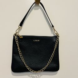 Lodis Black Leather Crossbody Wristlet 