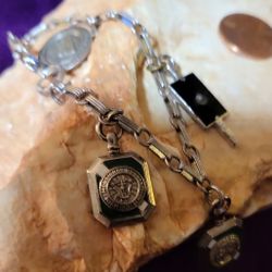 Sterling/Pewter Charm Bracelet