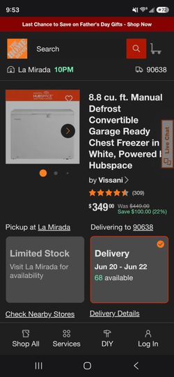 Vissani chest freezer