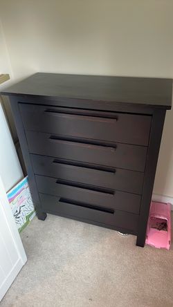 Black 5 drawer dresser