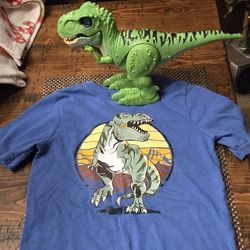 Dinosaur Shirt size 6 and Walking Dinosaur Toy 