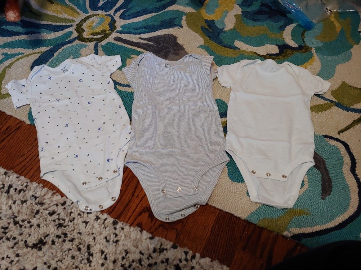 24m 24 months onsies white stars moon striped