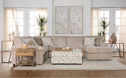 New Large Sectional in Beige or Gray Color. Delivery and Assembly Available