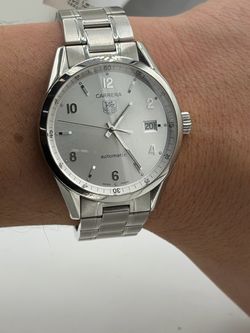 TAG Heuer Carrera Automatic Men’s Watch WV211A XF0992 Silver Dial Stainless Steel