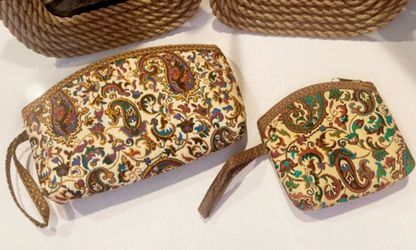 🧿✨ Vintage Handmade Persian Rug Purse & Wallet – Wool Textile Art with Paisley Design ✨🧿