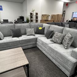 Light Gray Sofa Sectional Set 