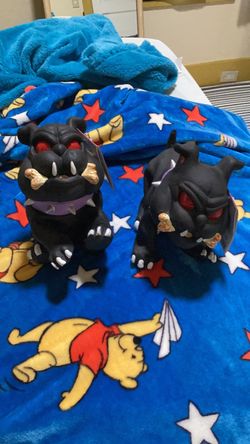 Black Bulldog Monster Figures Set of 2