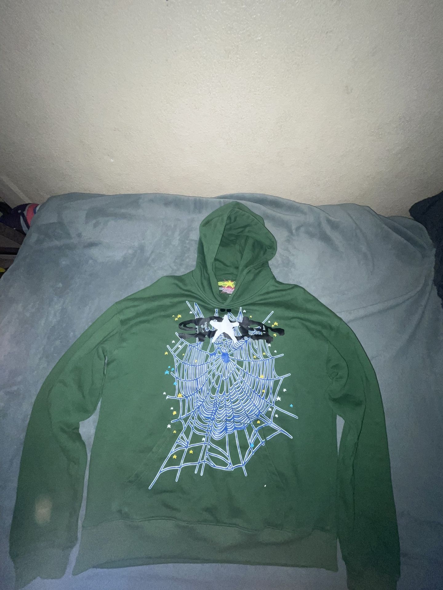 Green Spider Hoodie Size Large 