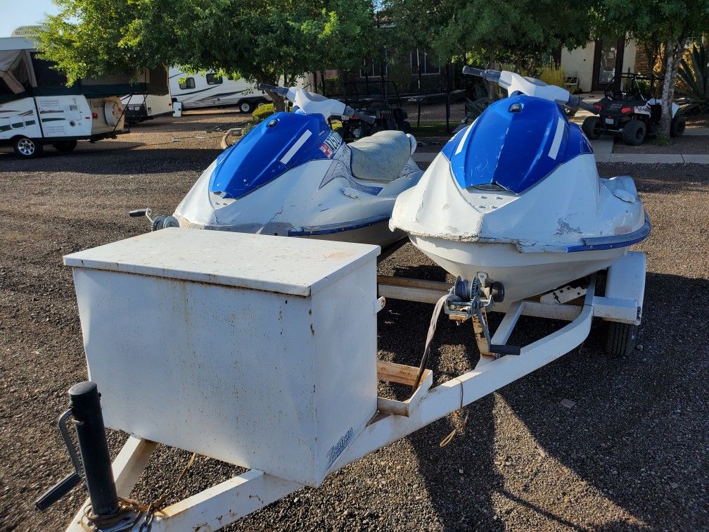 Pair Yamaha Waverunner Vx110 1100 Four Strokes With Double Trailer Mechanic Special