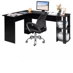 L-shaped Black Office Desk