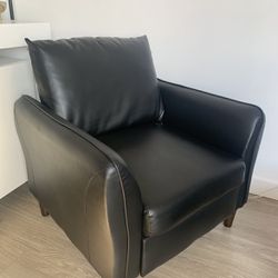 Black Leather Armchair Accent Chair