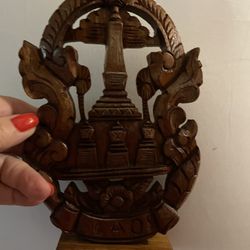 Carved Wooden Chinese Collectible 10” Tall