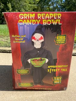 Grim Reaper Animated Candy Bowl Halloween Decoration