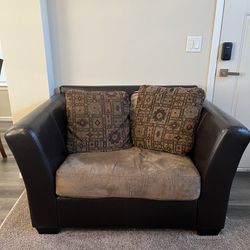 Faux Leather Love Seat 