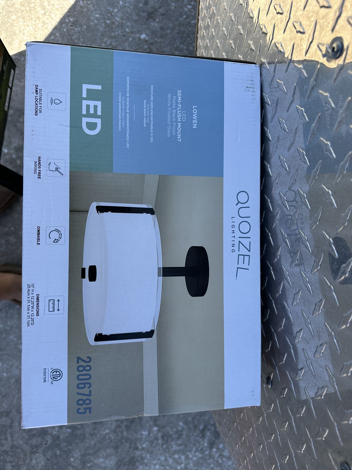 Quoizel Lowen 12.5-in Matte Black LED Semi-flush Mount Light