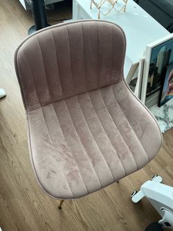 2 Pink Velvet Accent Chair with Gold Legs