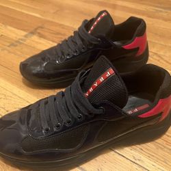 Men’s Prada Shoe Blue Patent Leather Red And Black Authentic Size UK 8.5 US 9.5-10